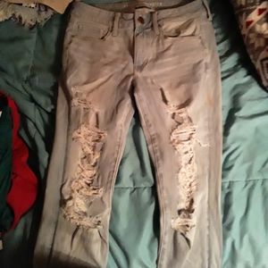 American Eagle Light Wash Ripped Jeans